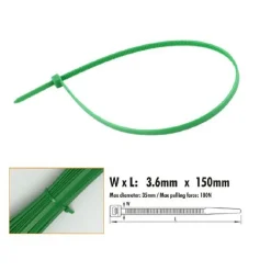 SET 40 PZ FASCETTE CAVI CAVO VERDE STRINGENTI IN PLASTICA NYLON 3.6X150MM 92394