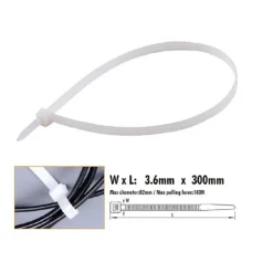 SET 30 PZ FASCETTE CAVI CAVO BIANCO STRINGENTI IN PLASTICA NYLON 3.6X300MM 92368