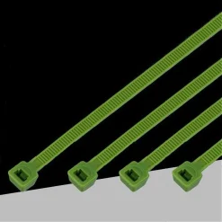 SET 100 PZ FASCETTE SERRACAVO AUTOBLOCCANTI IN NYLON VERDE 4.8MMX200MM 48-200-V