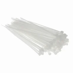 SET 100 PZ FASCETTE SERRACAVO AUTOBLOCCANTI IN NYLON BIANCO 2.5MMX100MM 25-100-B