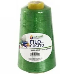SET 12 PZ FILATI A CONO FILO POLIESTERE CUCITO 3000Y 40S/2 VERDE GOMITOLO COTONE
