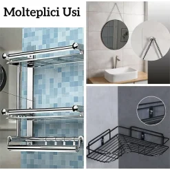 SET 6 PZ GANCI AUTOADESIVI PER QUADRI TRASPARENTI APPENDI SENZA CHIODI OROLOGIO