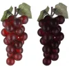 SET 6 PZ GRAPPOLO GRAPPOLI UVA 15CM VIOLA REALISTICI FRUTTA FINTA CENTROTAVOLA