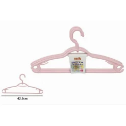 SET 3 PZ GRUCCE IN PLASTICA STAMPELLE APPENDI ABITI PANTALONI GIACCHE ROSA 79333