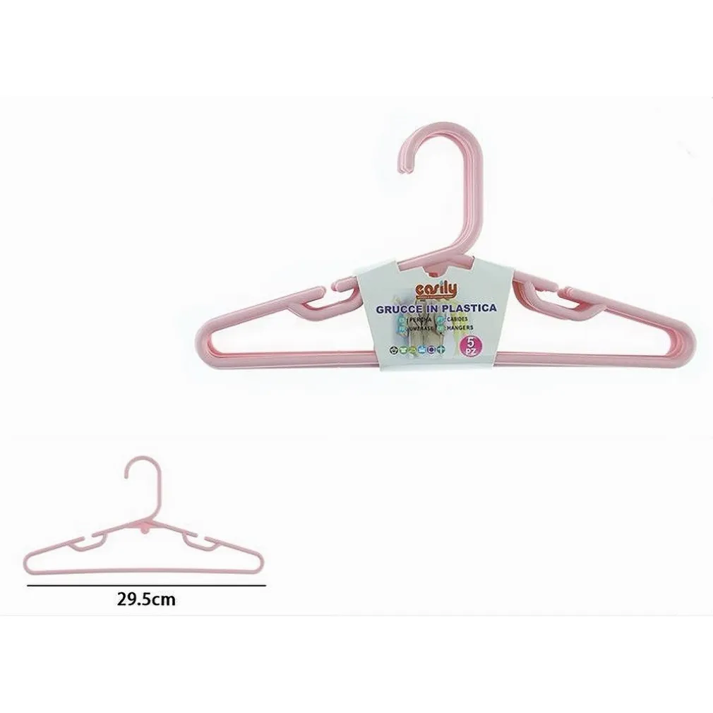SET 5 PZ GRUCCE STAMPELLE APPENDIABITO IN PLASTICA ROSA VESTITI PANTALONI 87682