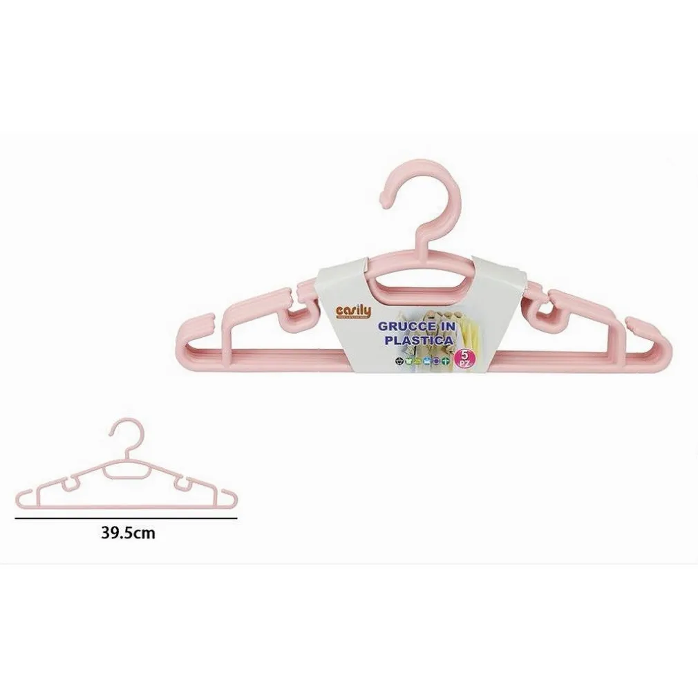 SET 5 PZ GRUCCE STAMPELLE APPENDIABITO IN PLASTICA VESTITI PANTALONI ROSA 79323