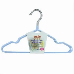 SET 5 PZ GRUCCE STAMPELLE APPENDIABITI METALLO GOMMATE ANTISCIVOLO CELESTE 87672