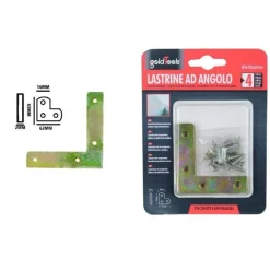 SET 4 PZ LASTRINA LASTRINE AD ANGOLO FORMA V 63X16X2MM CON VITI PER MOBILI 91228