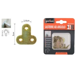 SET 4 PZ LASTRINA LASTRINE AD ANGOLO FORMA T 30X14X2MM CON VITI PER MOBILI 91222