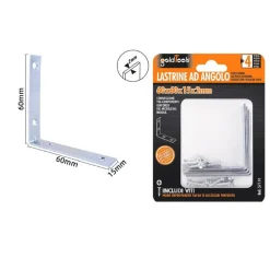 SET 4 PZ LASTRINE AD ANGOLO LASTRINA ANGOLARE 60X60X15X2MM CON VITI MOBILI 57114