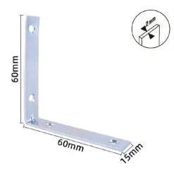 SET 4 PZ LASTRINE AD ANGOLO LASTRINA ANGOLARE 60X60X15X2MM CON VITI MOBILI 57114