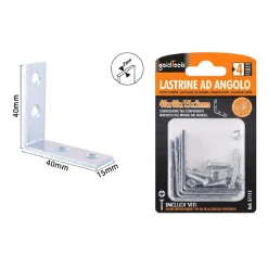 SET 4 PZ LASTRINE AD ANGOLO LASTRINA ANGOLARE 40X40X15X2MM CON VITI MOBILI 57112