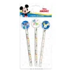 SET 3 PZ MATITE CON GOMMA TEMA TOPOLINO ACCESSORI PER DISEGNO SCUOLA BAMBINI 955470