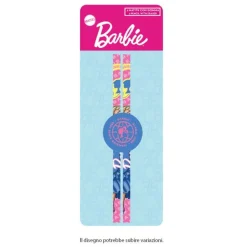 SET 2 PZ MATITE CON GOMMA ROTONDA GRAFICA BARBIE CANCELLERIA SCUOLA BAMBINE 960641