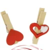 SET 16 PZ MOLLETTINE DI LEGNO CON CUORE ROSSO SAN VALENTINO VARI MODELLI 92317
