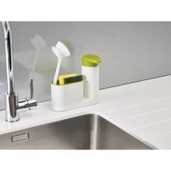 SET 2 PZ ORGANIZER PER LAVELLO DISPENSER DI SAPONE LIQUIDO + CONTENITORE SPUGNE
