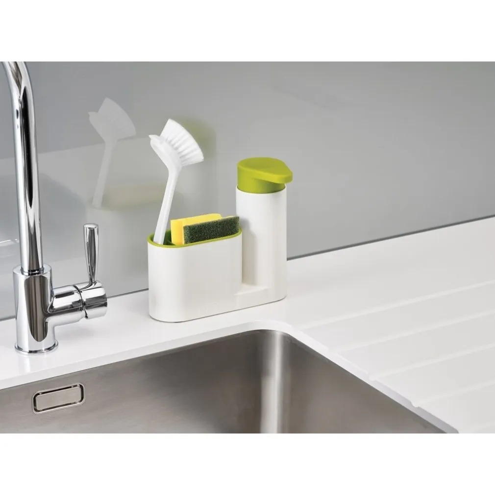 SET 2 PZ ORGANIZER PER LAVELLO DISPENSER DI SAPONE LIQUIDO + CONTENITORE SPUGNE