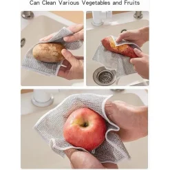 SET 10 PZ PANNI IN FILO METALLICO ANTIGRAFFIO PER PULIRE PIATTI LAVELLI MULTIUSO