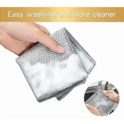 SET 10 PZ PANNI IN FILO METALLICO ANTIGRAFFIO PER PULIRE PIATTI LAVELLI MULTIUSO