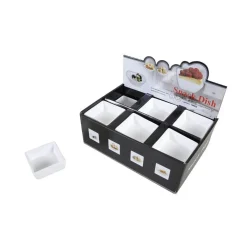 SET 18 PZ PIATTO CIOTOLE QUADRATE ANTIPASTI IN PORCELLANA APERITIVO SNACK 151679