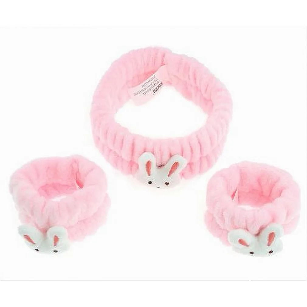 SET 3 PZ POLSINI FASCIA PER CAPELLI VARI MODELLI LAVAGGIO VISO TRATTAMENTI 10757