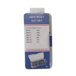 SET 50 PZ RIVETTI BORCHIE FILETTATI PER RIVETTATRICE IN RAME M3 M4 M5 M6 M8 M10