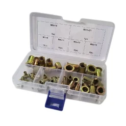 SET 50 PZ RIVETTI BORCHIE FILETTATI PER RIVETTATRICE IN RAME M3 M4 M5 M6 M8 M10