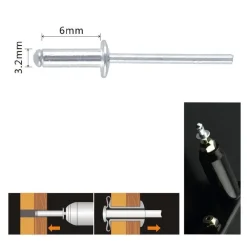 SET 29 PZ RIVETTI RIVETTO 3.2X6MM ACCESSORI BRICOLAGE FERRAMENTA FAI DA TE 90814