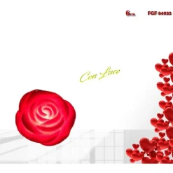 SET 6 PZ ROSA ROSE IN PLASTICA LUMINOSO DECORAZIONE LUCE SAN VALENTINO 6CM 84932