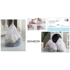 SET 2 PZ SACCHETTO PER LAVANDERIA BUCATO BORSA A RETE BIANCHERIA 30X40 CM 58138