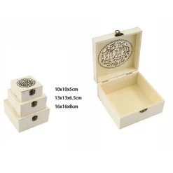 SET 3 PZ SCATOLE LEGNO DECOUPAGE PORTAGIOIE INCISE HOME SCATOLA COFANETTO 74010A
