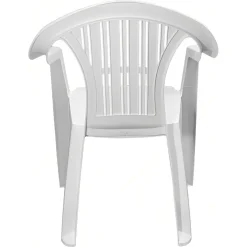 SET 2 PZ SEDIA RATAK SCHIENALE BASSO MONOBLOCCO BIANCA OPACA CON BRACCIOLI 021048