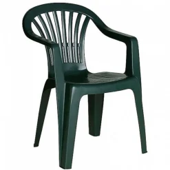 SET 2 PZ SEDIE DA GIARDINO POLTRONA MONOBLOCCO CON BRACCIOLI COLORE VERDE 020362