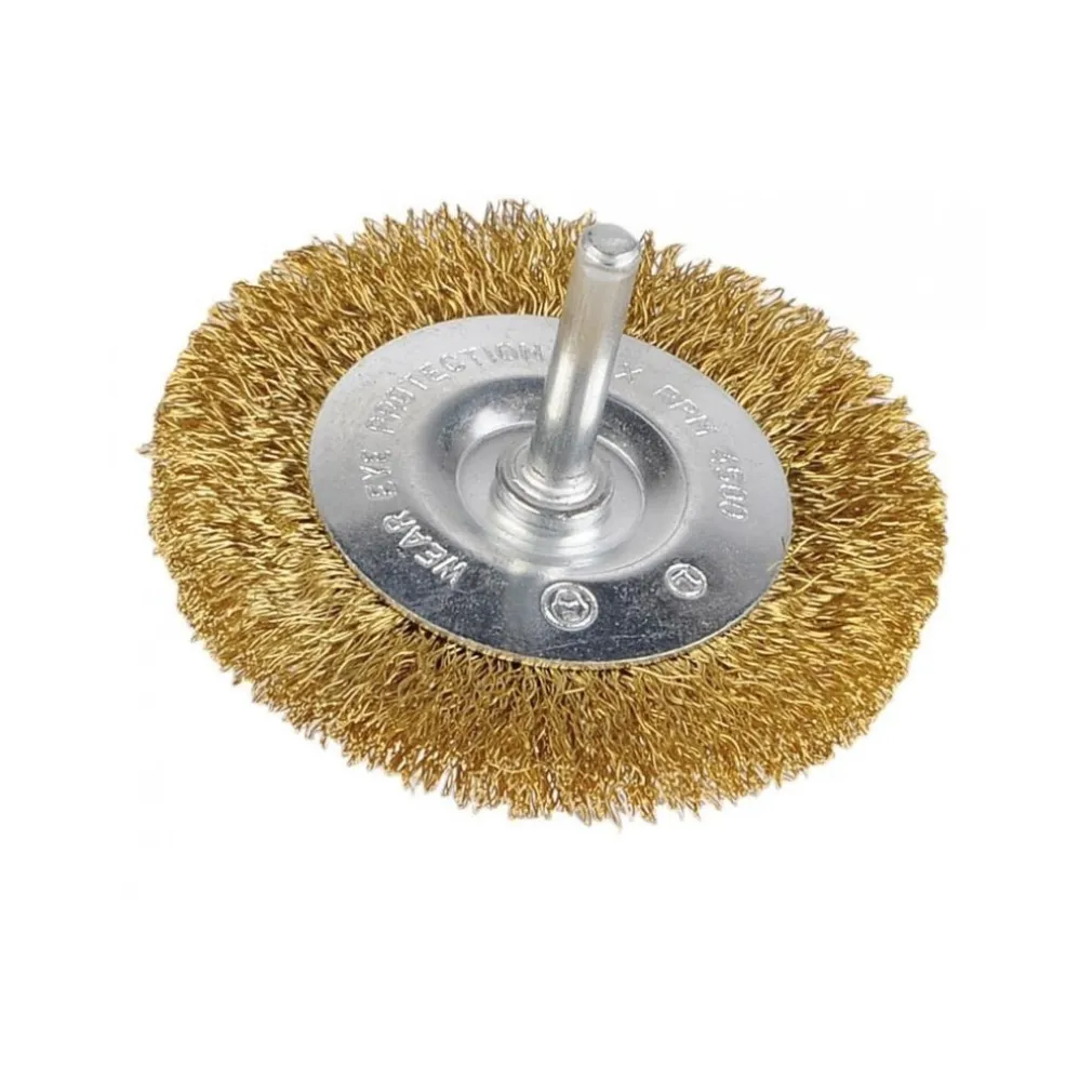 SET 2 PZ. SPAZZOLE IN ACCIAIO 3'' 75MM PUNTE PER TRAPANO DA SMERIGLIATURA SPAZZOLE CIRCOLARE FILO OTTONATO