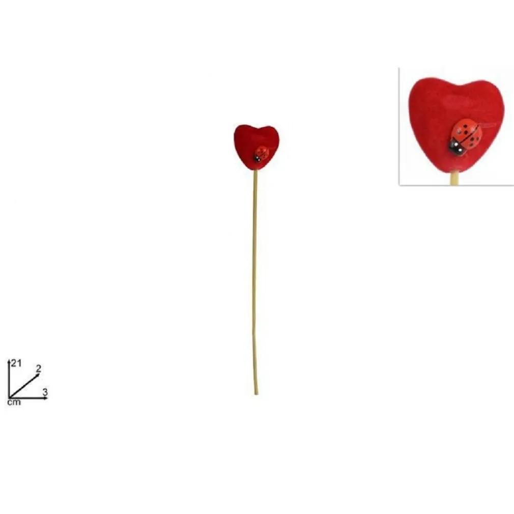 SET 12 PZ SPILLONI CON CUORE ROSSO COCCINELLA 3X21X2CM ACCESSORI SAN VALENTINO