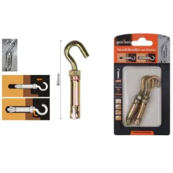 SET 2 PZ TASSELLI METALLICI CON GANCIO BULLONI M6X80MM ACCESSORI MINUTERIA 91044