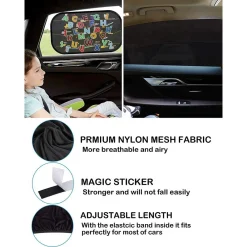 SET 2 PZ TENDINE PARASOLE AUTO BAMBINI UNIVERSALI FINESTRINI LATERALI TAGLIA L