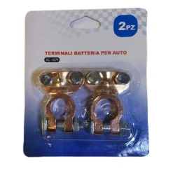SET 2 PZ TERMINALE TERMINALI BATTERIA PER AUTO MORSETTI CLIP 3.5 X 5.3CM XC-1071