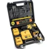SET 78 PZ TRAPANO AVVITATORE A BATTERIA 24V LITIO RICARICABILE ACCESSORI VALIGIA