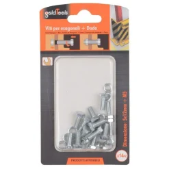 SET 14 PZ VITE VITI PER ESTERNO A TESTA ESAGONALI 5X12MM CON DADI DADO M5 90908