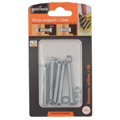 SET 5 PZ VITE VITI PER ESTERNO A TESTA ESAGONALI 6X50 MM CON DADI DADO M6 90918