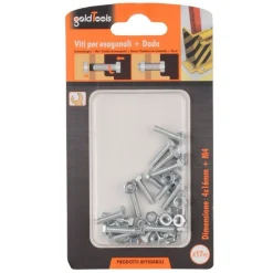 SET 17 PZ VITE VITI PER ESTERNO A TESTA ESAGONALI 4X16MM CON DADI DADO M4 90904