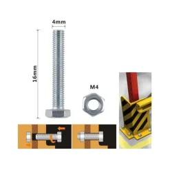 SET 17 PZ VITE VITI PER ESTERNO A TESTA ESAGONALI 4X16MM CON DADI DADO M4 90904