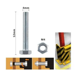 SET 18 PZ VITE VITI PER ESTERNO A TESTA ESAGONALI 4X12MM CON DADI DADO M4 90903