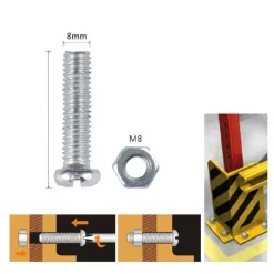 SET 5 PZ VITI VITE TESTA A CROCE TONDA 8X16 MM CON DADI DADO ESAGONALE M8 90982