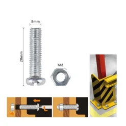 SET 5 PZ VITI VITE TESTA A CROCE TONDA 8X20 MM CON DADI DADO ESAGONALE M8 90983