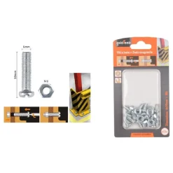 SET 13 PZ VITI VITE TESTA A CROCE TONDA 6X10 MM CON DADI DADO ESAGONALE M6 90973