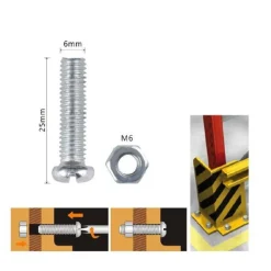 SET 8 PZ VITI VITE TESTA A CROCE TONDA 6X25MM CON DADI DADO ESAGONALE M6 90977