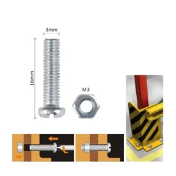 SET 35 PZ VITI VITE TESTA A CROCE TONDA 3X16 MM CON DADI DADO ESAGONALE M3 90953
