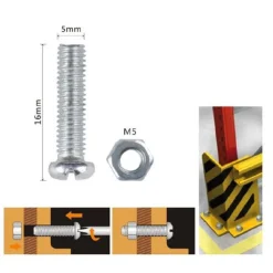SET 18 PZ VITI VITE TESTA A CROCE TONDA 5X16 MM CON DADI DADO ESAGONALE M5 90967